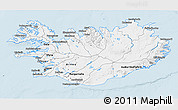 Silver Style 3D Map of Iceland