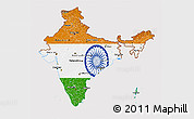 Flag 3D Map of India