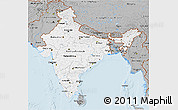 Gray 3D Map of India