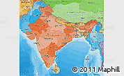 Political Shades 3D Map of India