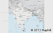 Silver Style 3D Map of India