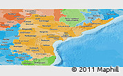 Political Shades Panoramic Map of Andhra Pradesh