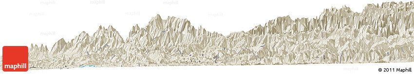 Shaded Relief Horizon Map of Mandi