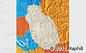 Shaded Relief Map of Mandi, political outside