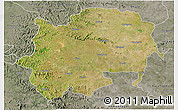 Satellite 3D Map of Nashik, semi-desaturated