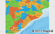 Political 3D Map of Orissa