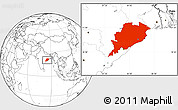 Blank Location Map of Orissa