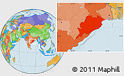 Political Location Map of Orissa