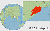 Savanna Style Location Map of Orissa