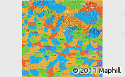 Political 3D Map of Uttar Pradesh