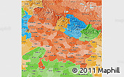 Political Shades 3D Map of Uttar Pradesh