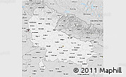 Silver Style 3D Map of Uttar Pradesh