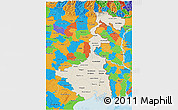 Shaded Relief 3D Map of West Bengal, political outside