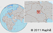 Gray Location Map of Baghdad