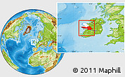Physical Location Map of Galway, highlighted parent region, within the entire country