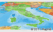 Political Shades Panoramic Map of Italy