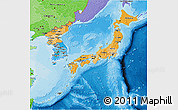 Political Shades 3D Map of Japan