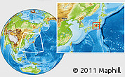 Physical Location Map of Nagano, within the entire country