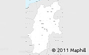 Silver Style Simple Map of Nagano