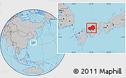 Gray Location Map of Hiroshima