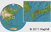 Satellite Location Map of Hiroshima