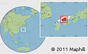 Savanna Style Location Map of Hiroshima, highlighted parent region