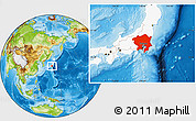 Physical Location Map of Kanto, highlighted country