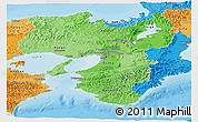 Political Shades Panoramic Map of Kinki