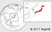 Blank Location Map of Japan