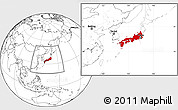 Flag Location Map of Japan, blank outside