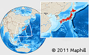 Shaded Relief Location Map of Japan