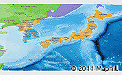 Political Shades Panoramic Map of Japan