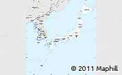 Silver Style Simple Map of Japan