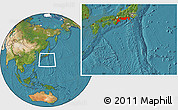 Satellite Location Map of Tokai