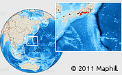 Shaded Relief Location Map of Tokai