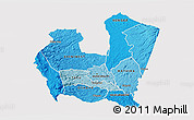 Political Shades 3D Map of NYERI, cropped outside