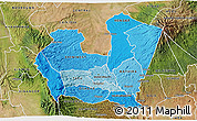 Political Shades 3D Map of NYERI, satellite outside