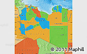 Political Map of Libya, political shades outside