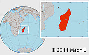 Gray Location Map of Madagascar