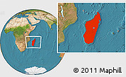 Satellite Location Map of Madagascar