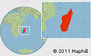 Savanna Style Location Map of Madagascar