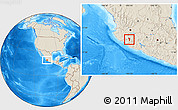 Shaded Relief Location Map of Tuxpan