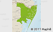 Physical Map of Matamoros, shaded relief outside