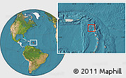 Satellite Location Map of Montserrat, highlighted continent