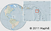 Satellite Location Map of Montserrat, lighten