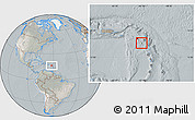 Satellite Location Map of Montserrat, lighten, semi-desaturated