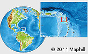 Satellite Location Map of Montserrat, physical outside