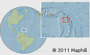 Satellite Location Map of Montserrat, savanna style outside, hill shading