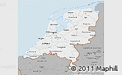 Gray 3D Map of Netherlands