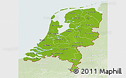 Physical 3D Map of Netherlands, lighten